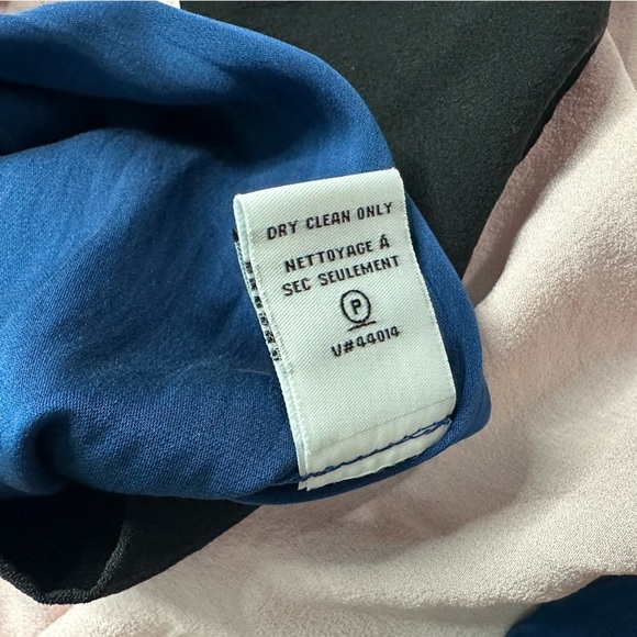 Diane Von Furstenberg Silk Koemi Dress Casual Chic Dropwaist 2 XS navy pink - Picture 9 of 9